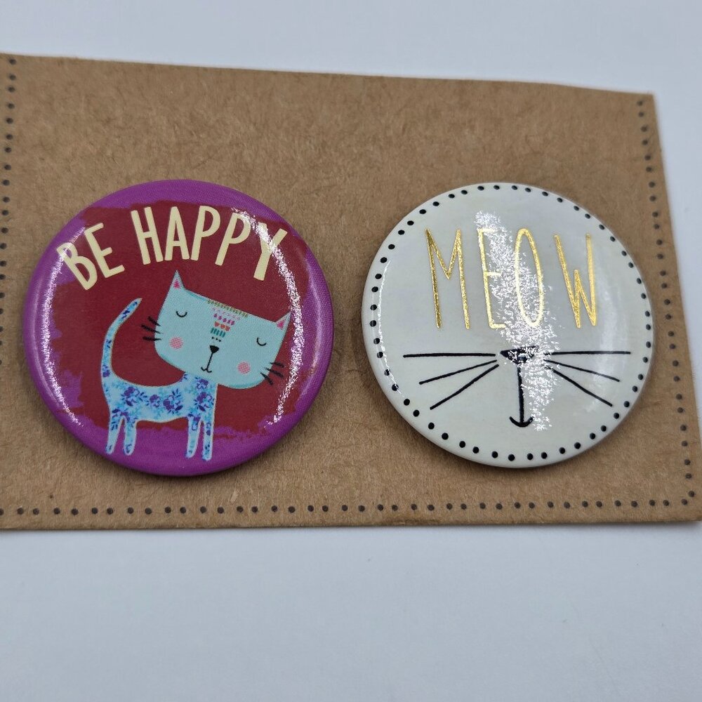😻"Be Happy Meow Happy" Cat Pin Set by Natural Life